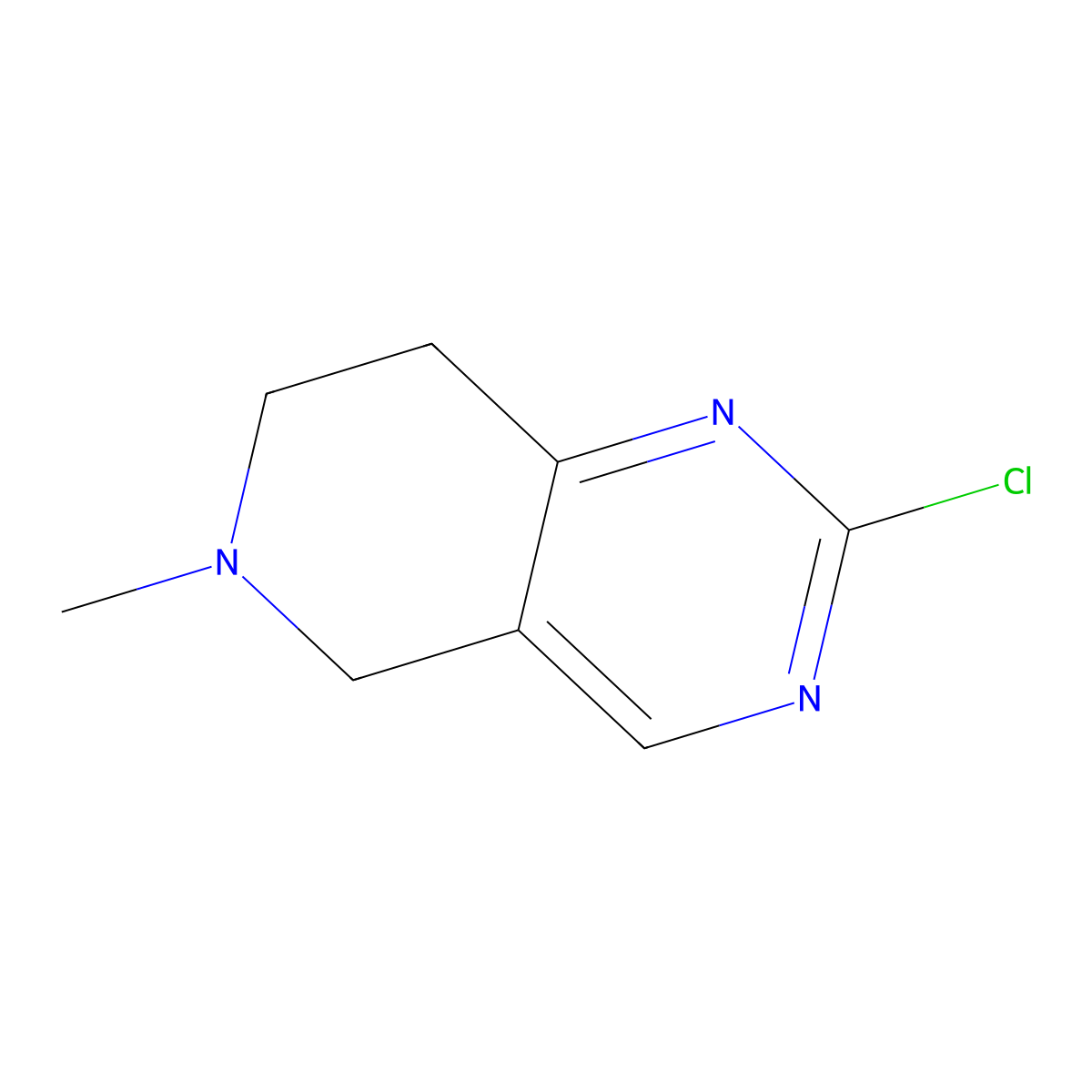 2-Chloro-6-methyl-5,6,7,8-tetrahydropyrido[4,3-d]pyrimidine molecular structure, CAS 1558190-81-0