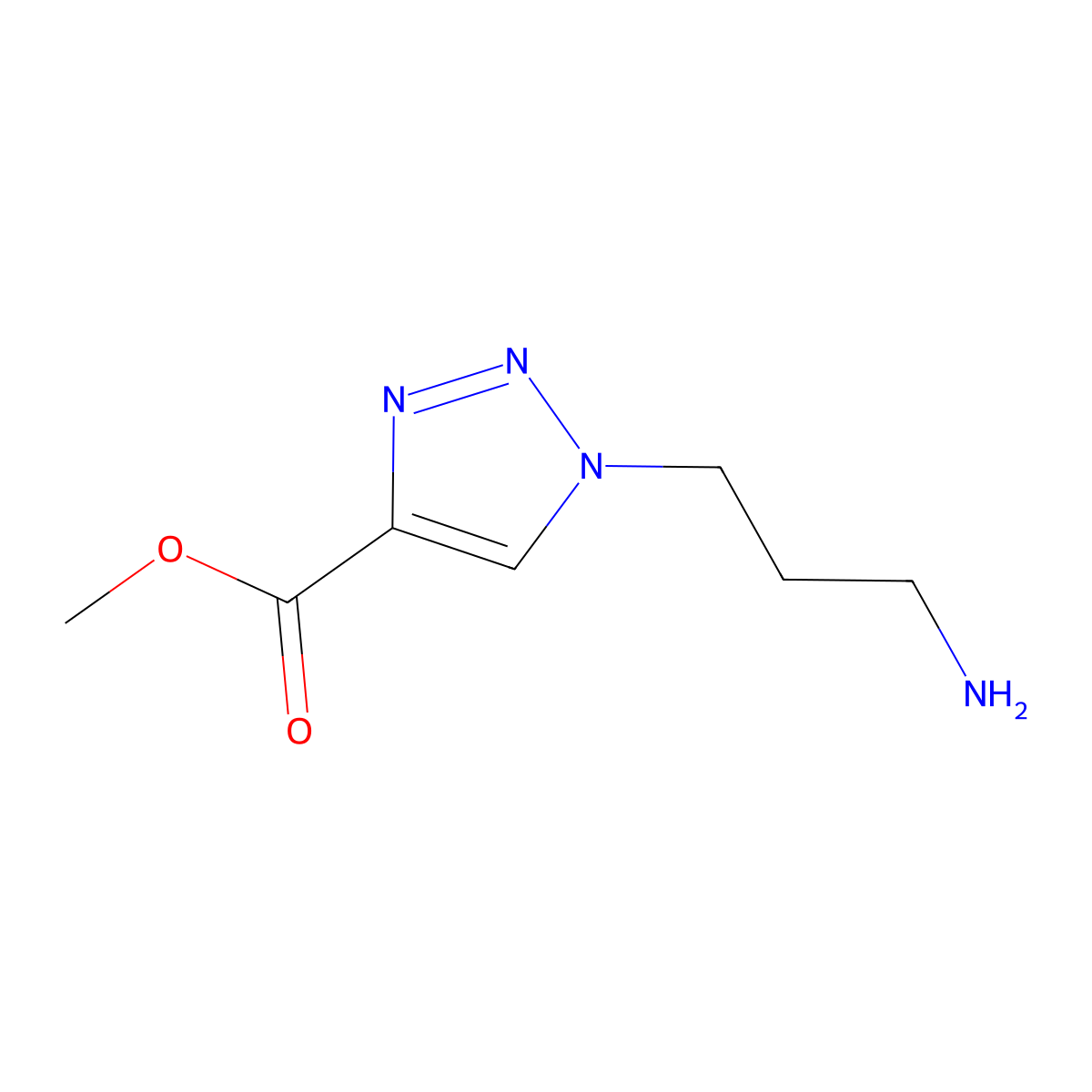Methyl 1-(3-aminopropyl)-1H-1,2,3-triazole-4-carboxylate molecular structure, CAS 1558191-10-8