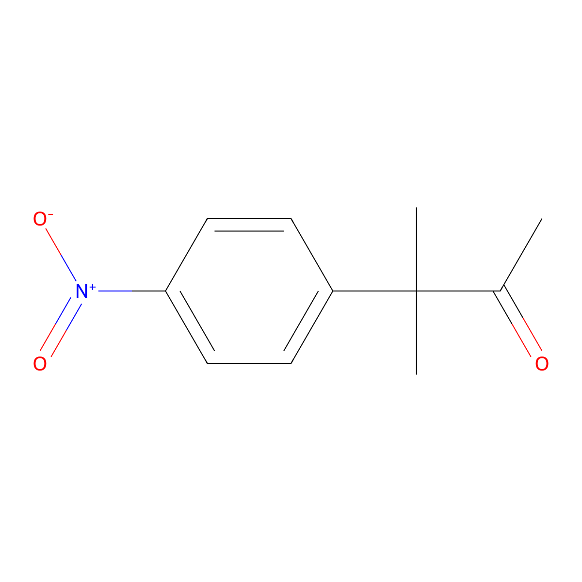 3-Methyl-3-(4-nitrophenyl)butan-2-one molecular structure, CAS 15582-94-2