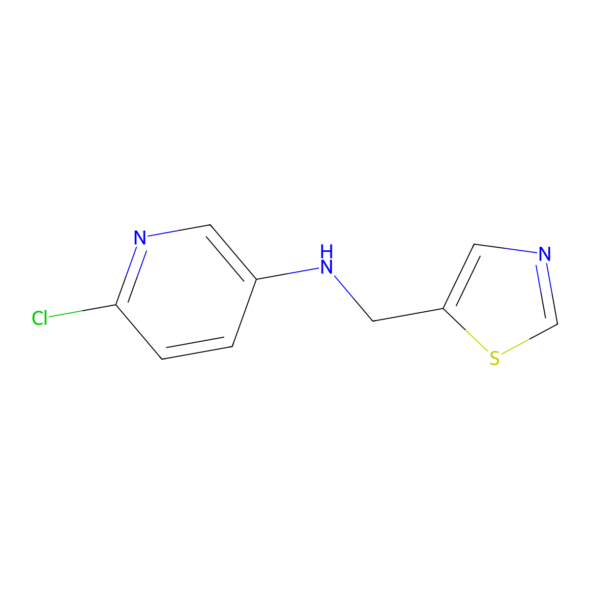 6-chloro-N-[(1,3-thiazol-5-yl)methyl]pyridin-3-amine molecular structure, CAS 1558201-20-9