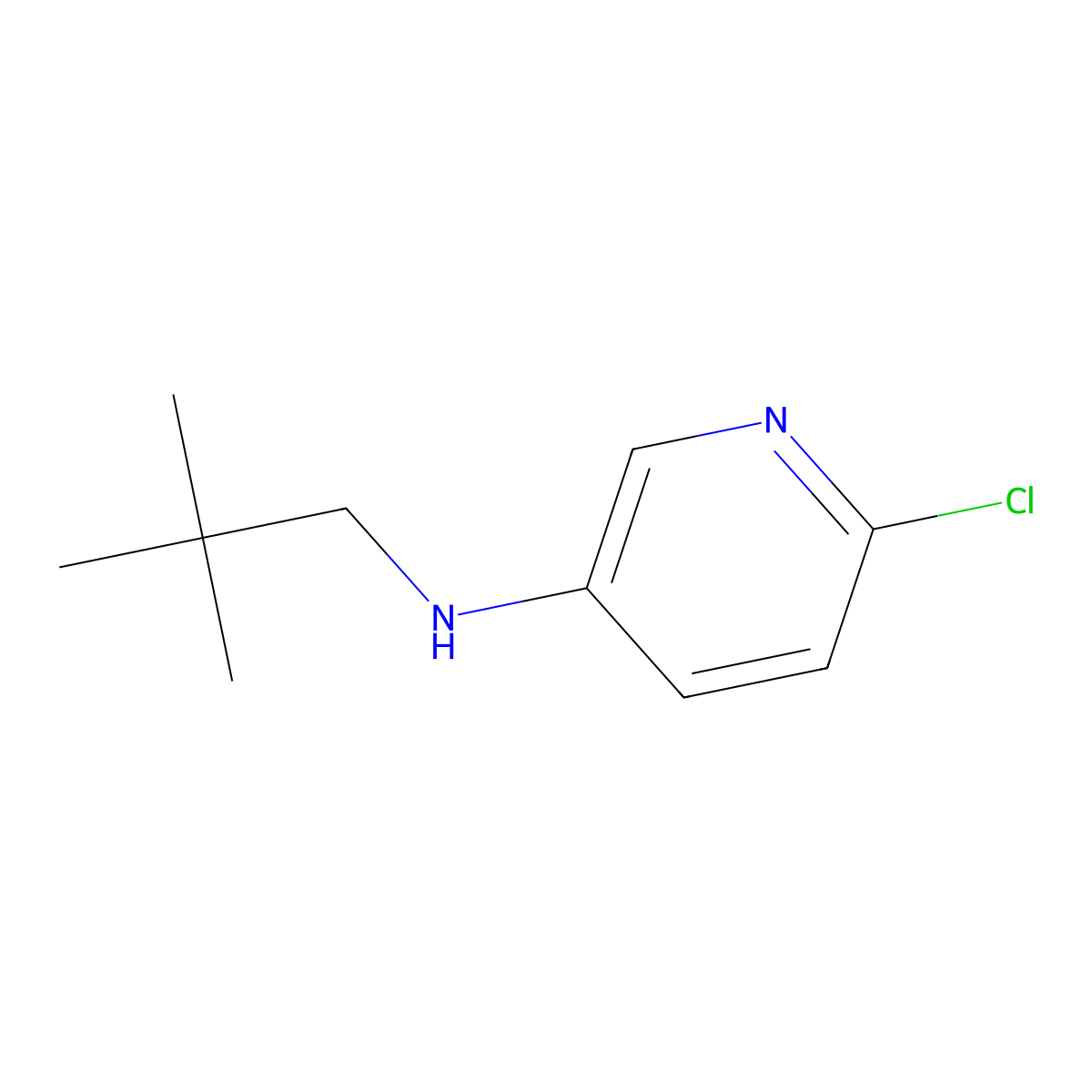 6-chloro-N-(2,2-dimethylpropyl)pyridin-3-amine molecular structure, CAS 1558201-26-5