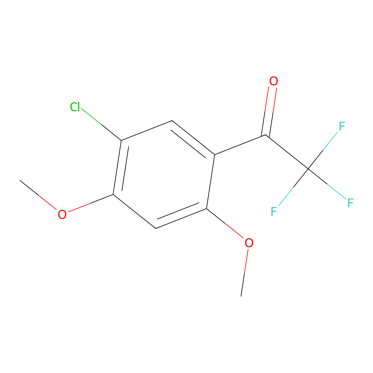 1-(5-Chloro-2,4-dimethoxyphenyl)-2,2,2-trifluoroethanone molecular structure, CAS 1558222-61-9