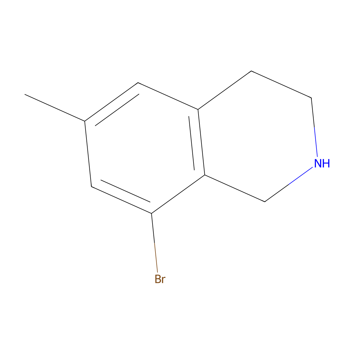 8-Bromo-6-methyl-1,2,3,4-tetrahydroisoquinoline molecular structure, CAS 1558225-52-7