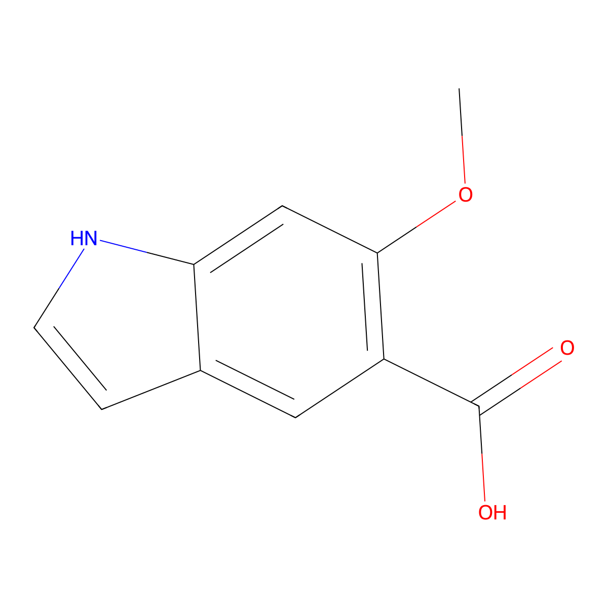 6-methoxy-1H-indole-5-carboxylic acid molecular structure, CAS 155824-16-1