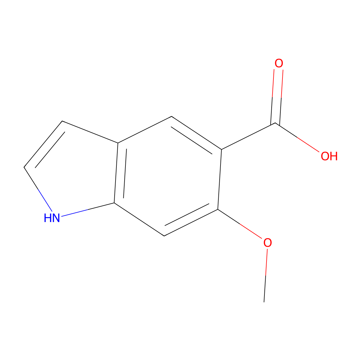6-methoxy-1H-indole-5-carboxylic acid molecular structure, CAS 155824-16-1