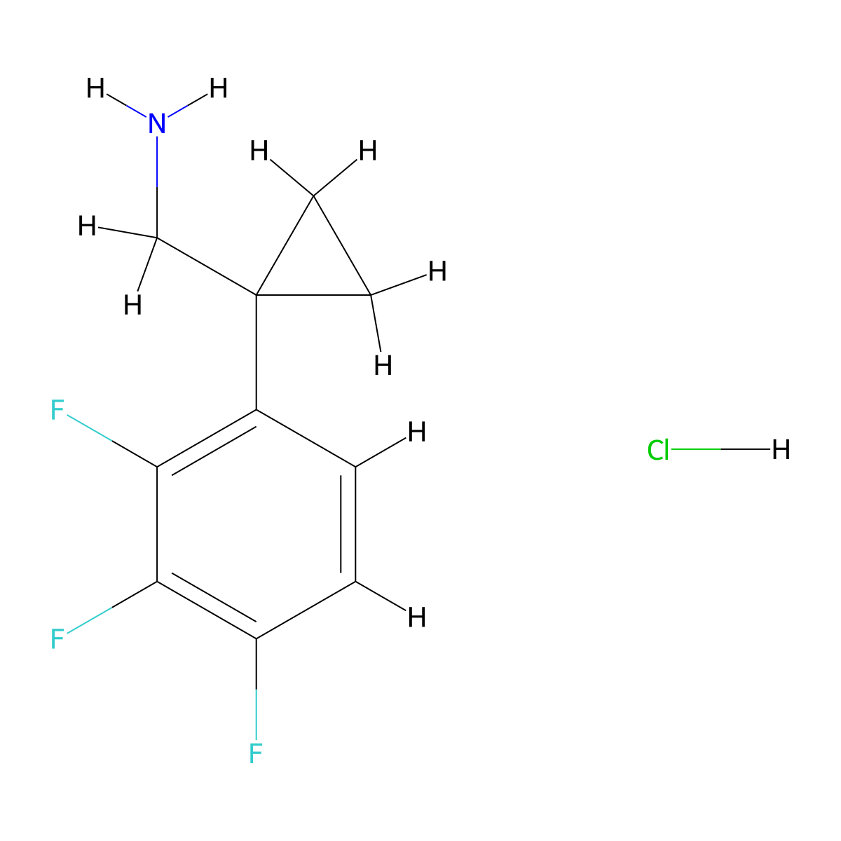 [1-(2,3,4-Trifluorophenyl)cyclopropyl]methanamine hydrochloride molecular structure, CAS 1558243-09-6