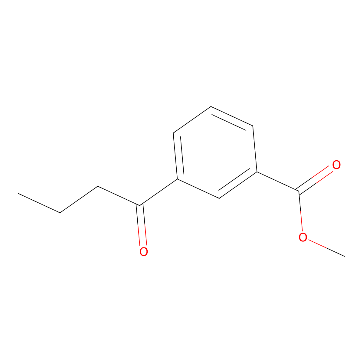 Benzoic acid, 3-(1-oxobutyl)-, methyl ester molecular structure, CAS 1558244-42-0