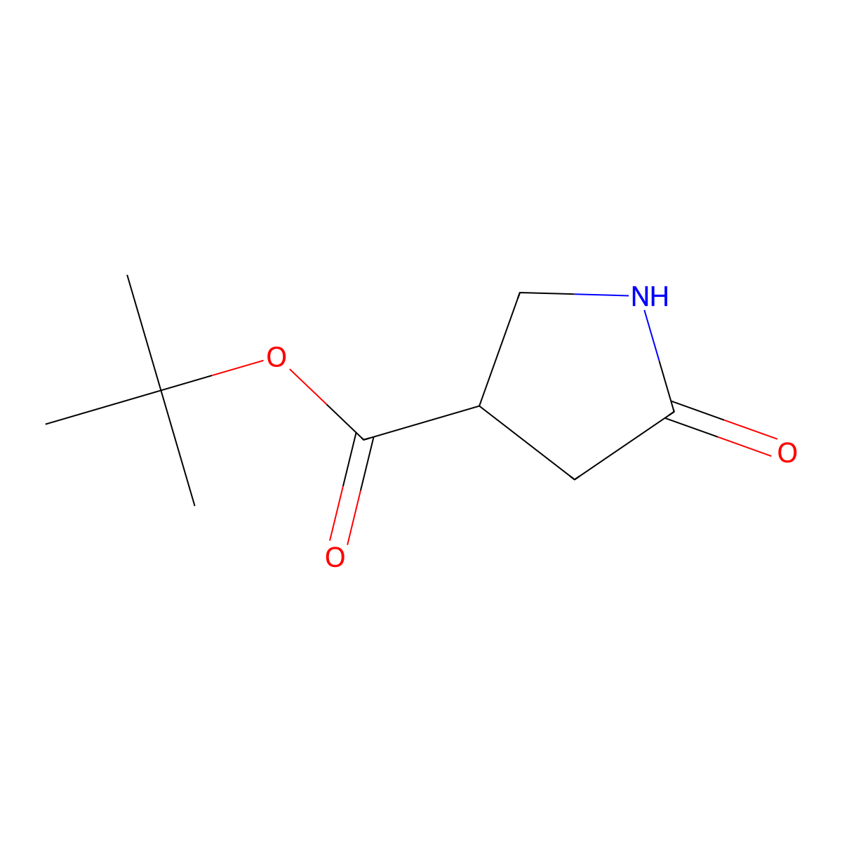 Tert-butyl 5-oxopyrrolidine-3-carboxylate molecular structure, CAS 1558267-91-6