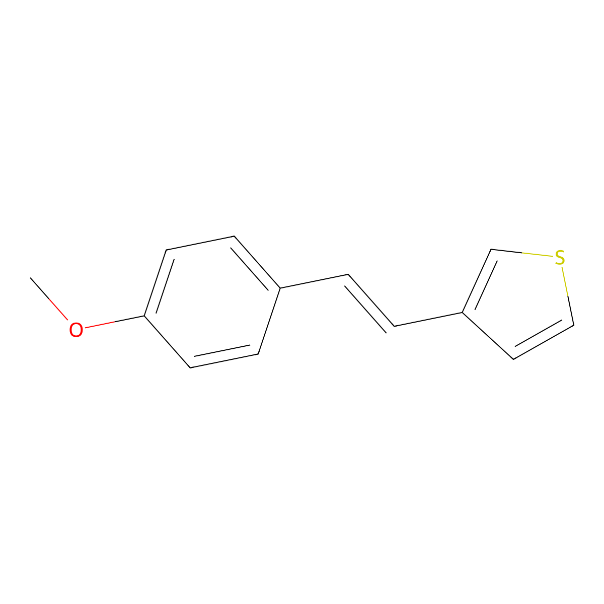 3-[(E)-2-(4-methoxyphenyl)ethenyl]thiophene molecular structure, CAS 155827-34-2