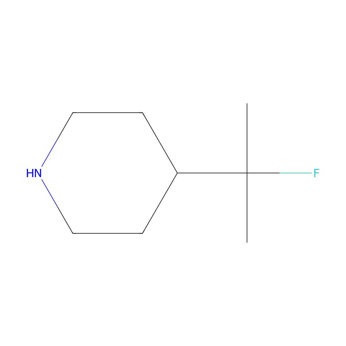 4-(2-Fluoropropan-2-yl)piperidine molecular structure, CAS 1558273-47-4