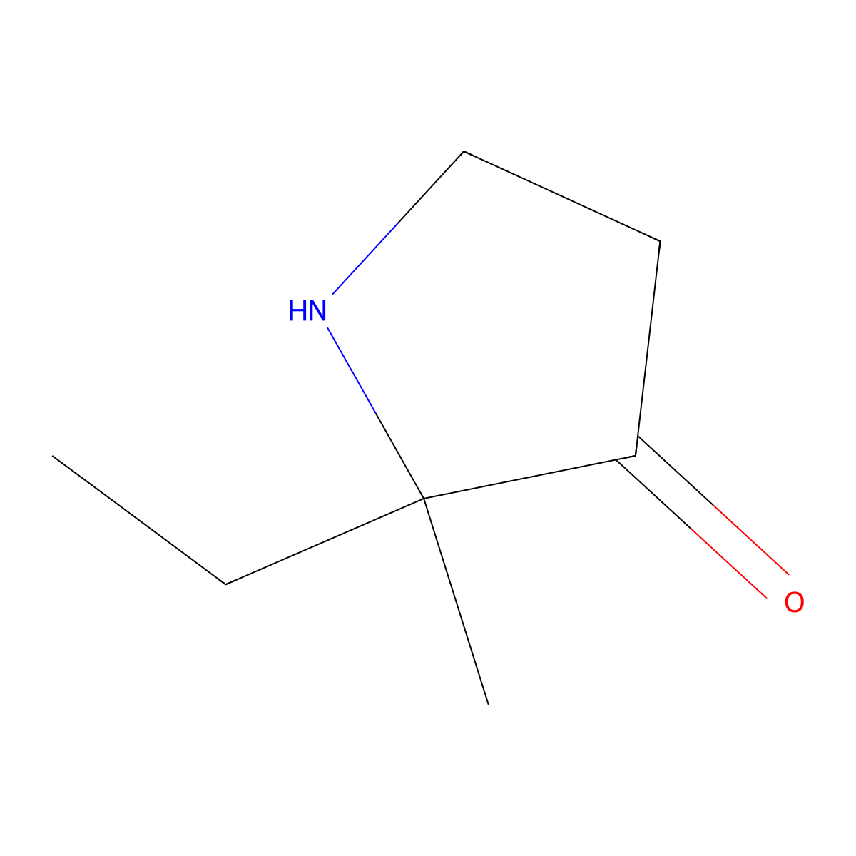 2-Ethyl-2-methylpyrrolidin-3-one molecular structure, CAS 1558275-78-7