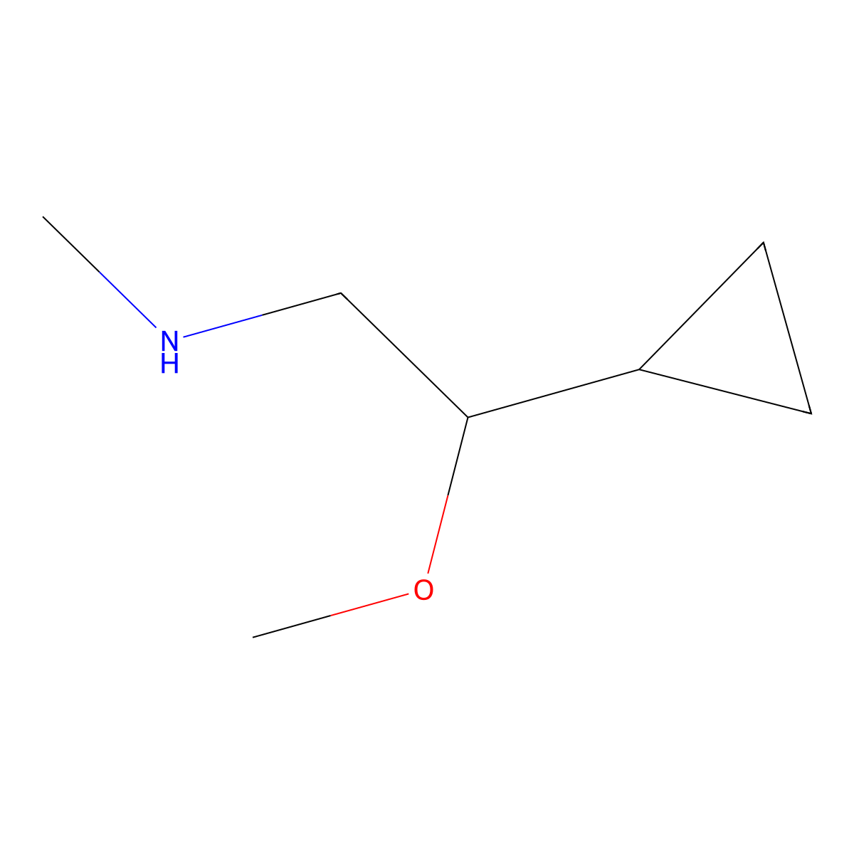 (2-Cyclopropyl-2-methoxyethyl)(methyl)amine molecular structure, CAS 1558275-85-6