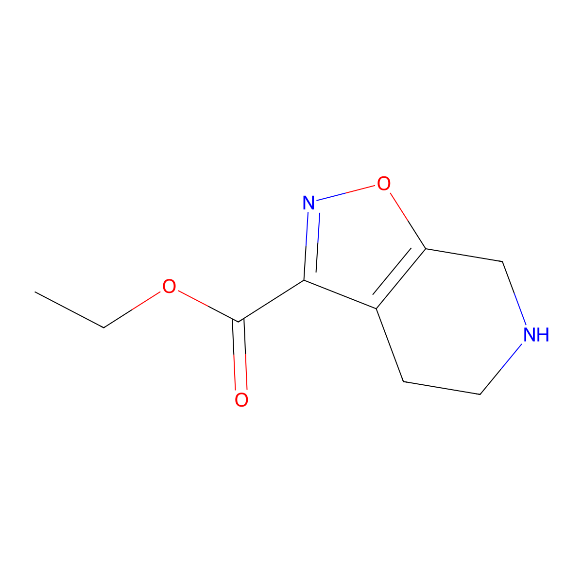ethyl 4H,5H,6H,7H-[1,2]oxazolo[5,4-c]pyridine-3-carboxylate molecular structure, CAS 1558277-04-5