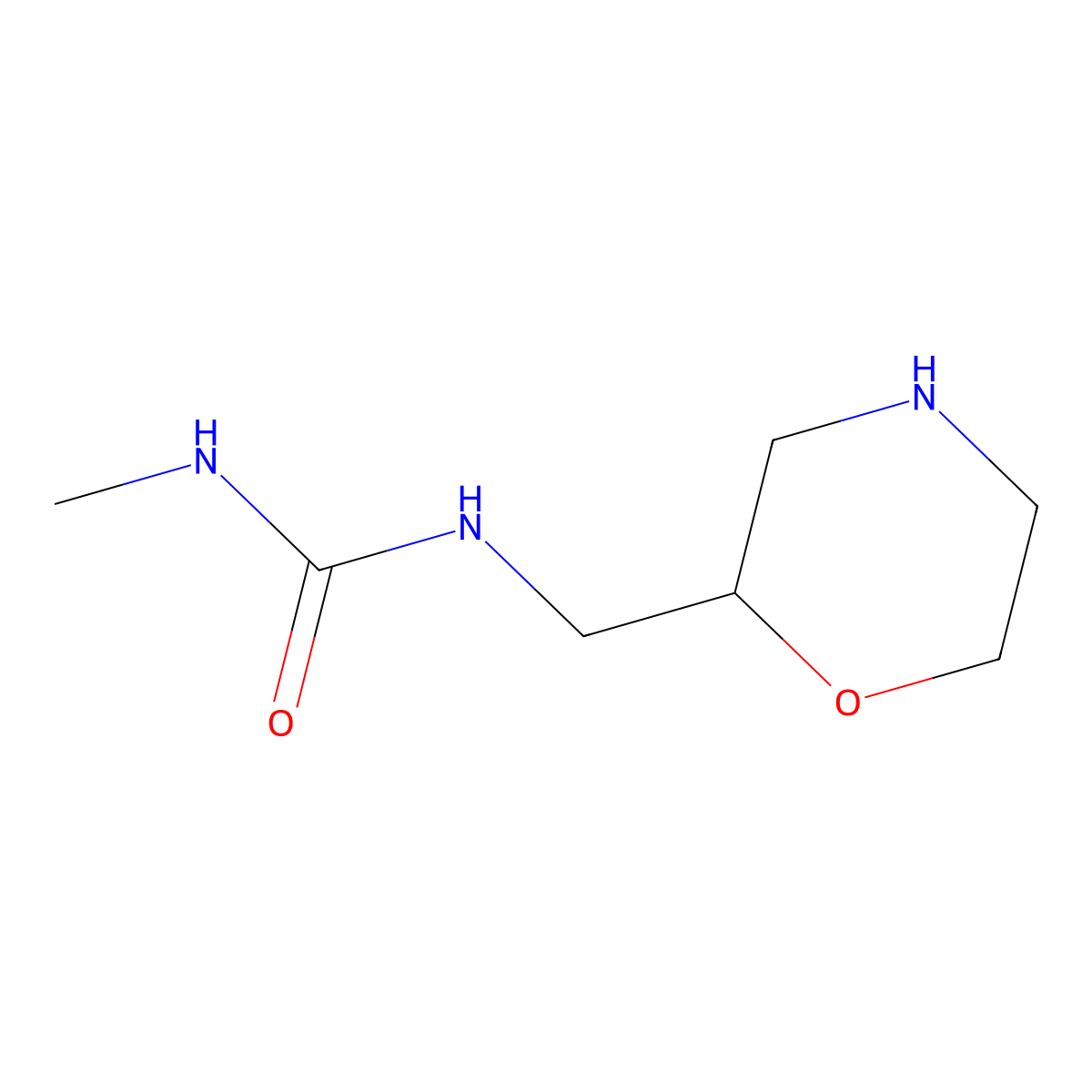 3-Methyl-1-[(morpholin-2-yl)methyl]urea molecular structure, CAS 1558289-37-4