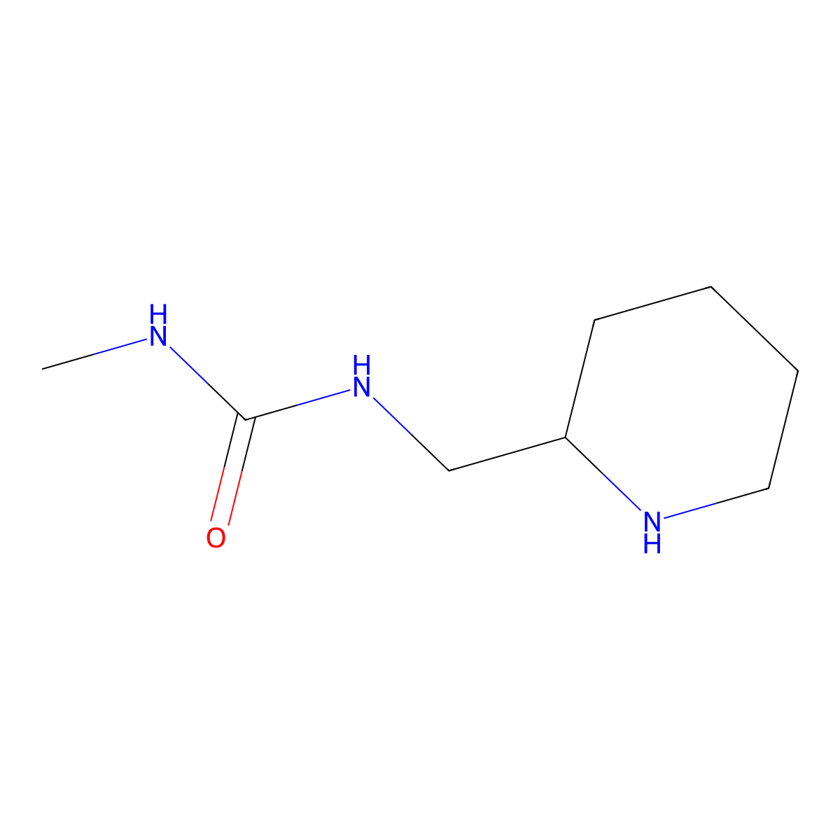 3-Methyl-1-[(piperidin-2-yl)methyl]urea molecular structure, CAS 1558289-80-7