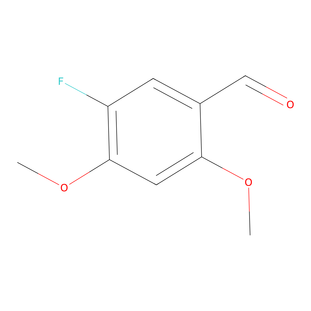 5-Fluoro-2,4-dimethoxybenzaldehyde molecular structure, CAS 155831-46-2
