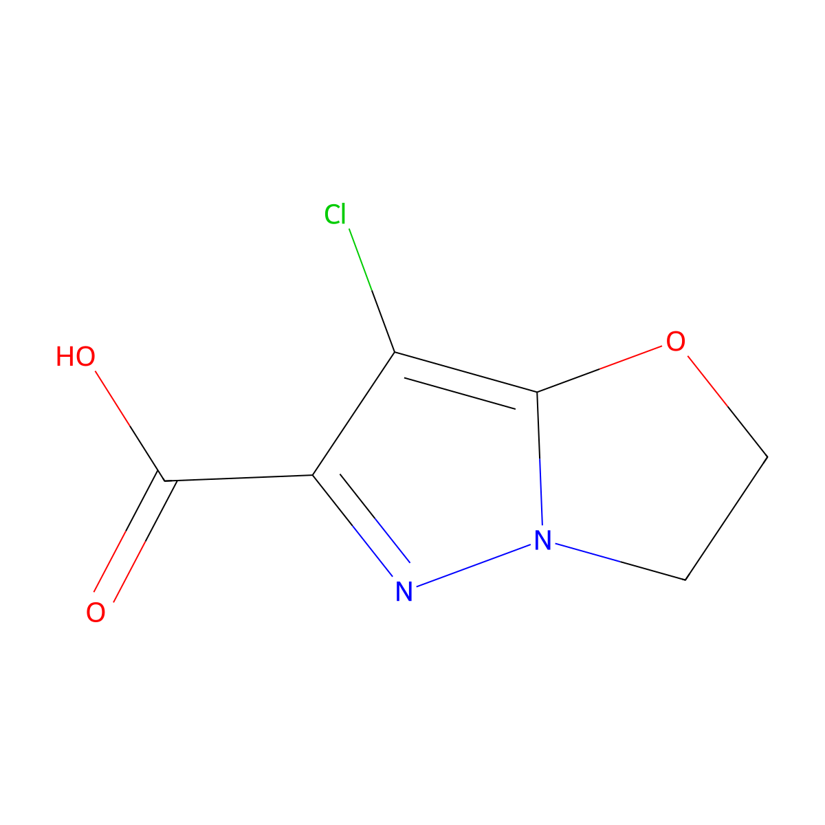 7-Chloro-2,3-dihydropyrazolo[5,1-b]oxazole-6-carboxylic acid molecular structure, CAS 1558313-35-1