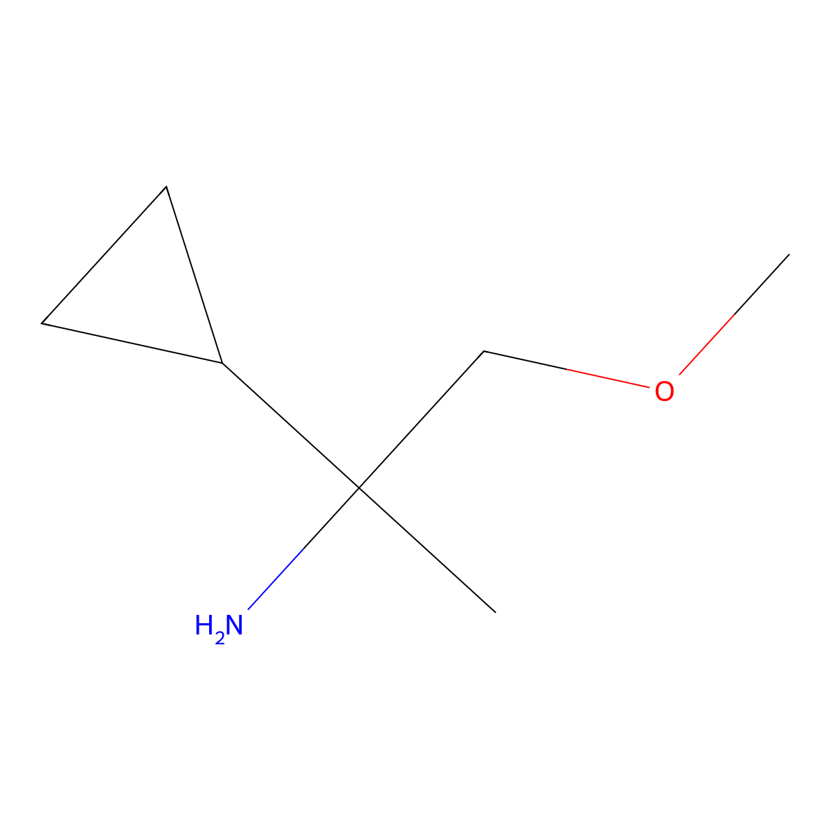 2-Cyclopropyl-1-methoxypropan-2-amine molecular structure, CAS 1558338-50-3