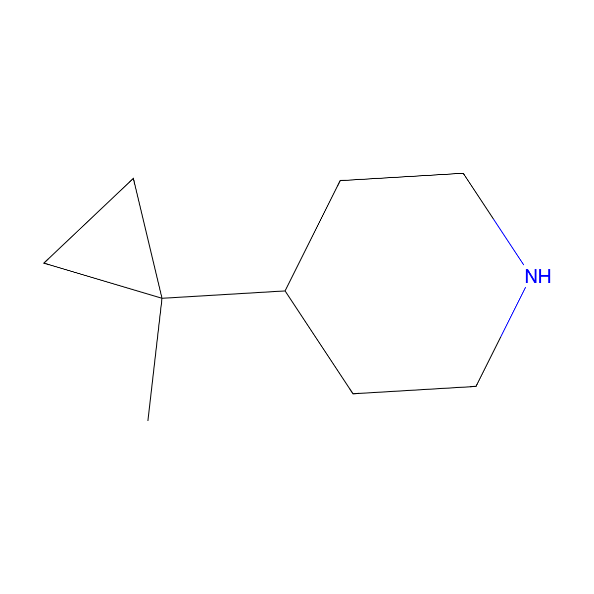 4-(1-Methylcyclopropyl)piperidine molecular structure, CAS 1558338-80-9