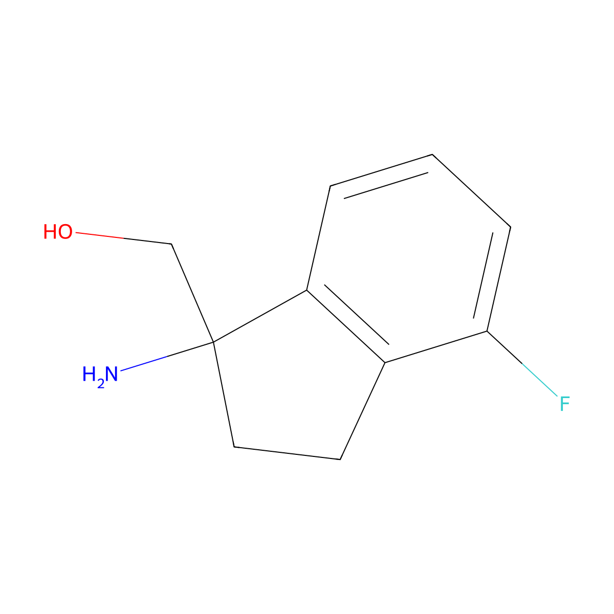 (1-amino-4-fluoro-2,3-dihydro-1H-inden-1-yl)methanol molecular structure, CAS 1558371-93-9