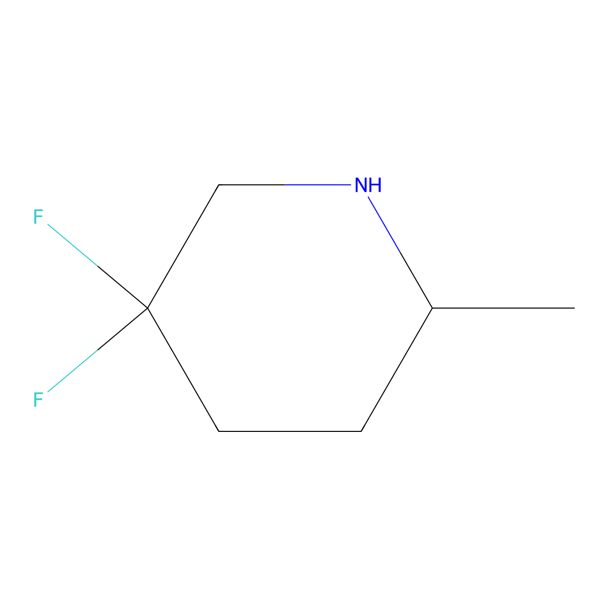5,5-Difluoro-2-methylpiperidine molecular structure, CAS 1558372-10-3
