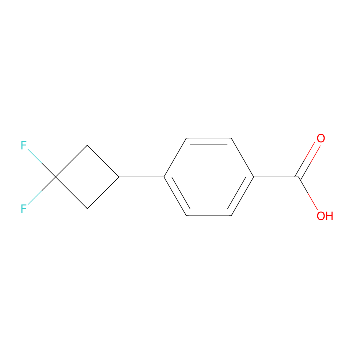 4-(3,3-Difluorocyclobutyl)benzoic acid molecular structure, CAS 1558373-34-4