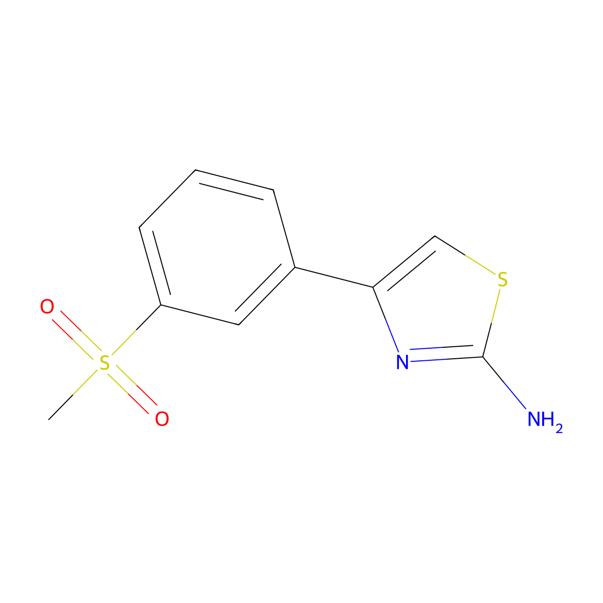 4-(3-Methanesulfonylphenyl)-1,3-thiazol-2-amine molecular structure, CAS 1558375-45-3