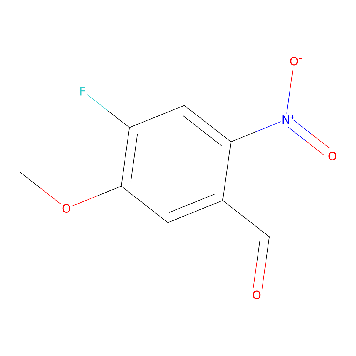 4-Fluoro-5-methoxy-2-nitrobenzaldehyde molecular structure, CAS 1558385-47-9