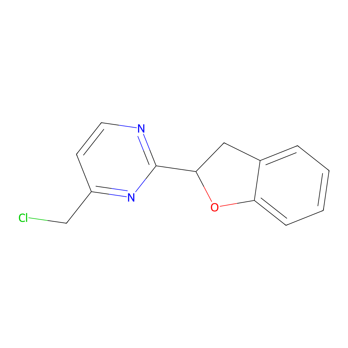 4-(Chloromethyl)-2-(2,3-dihydro-1-benzofuran-2-yl)pyrimidine molecular structure, CAS 1558386-32-5