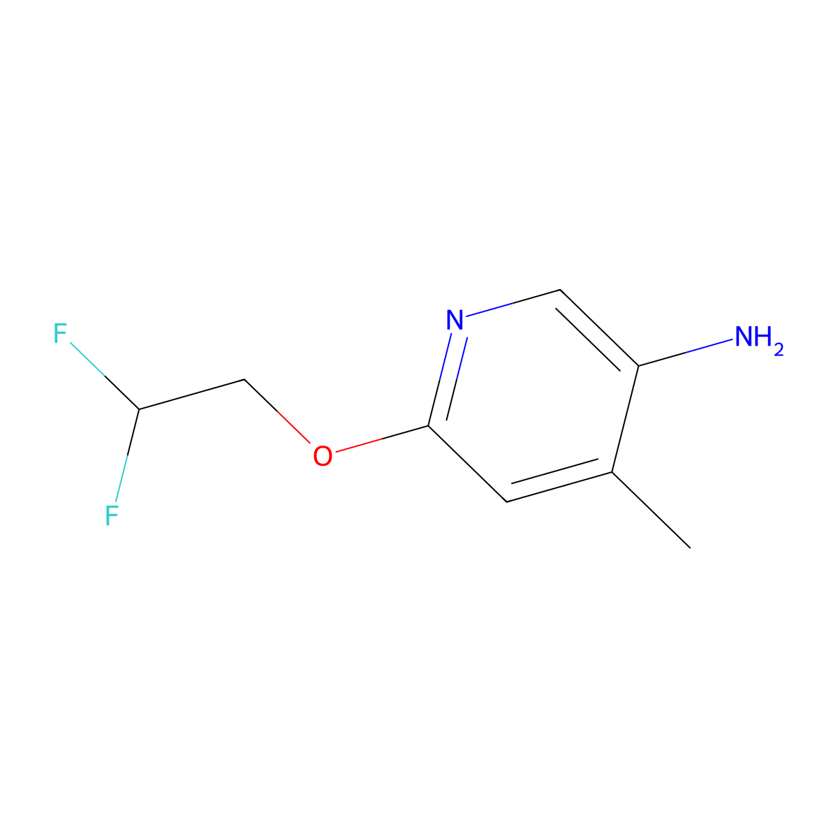 6-(2,2-Difluoroethoxy)-4-methylpyridin-3-amine molecular structure, CAS 1558390-37-6