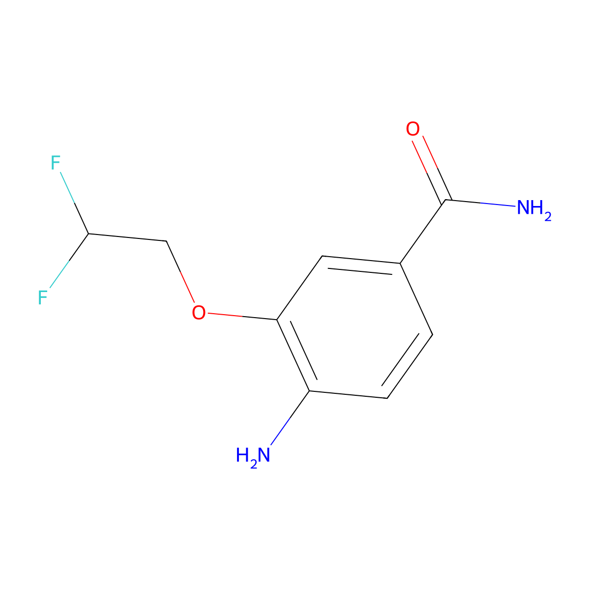 4-Amino-3-(2,2-difluoroethoxy)benzamide molecular structure, CAS 1558390-45-6