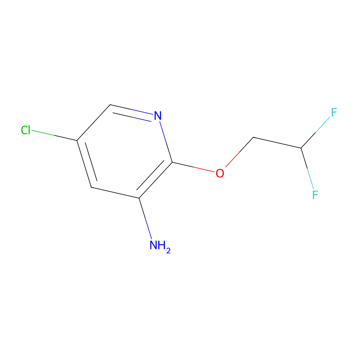 5-Chloro-2-(2,2-difluoroethoxy)pyridin-3-amine molecular structure, CAS 1558390-68-3