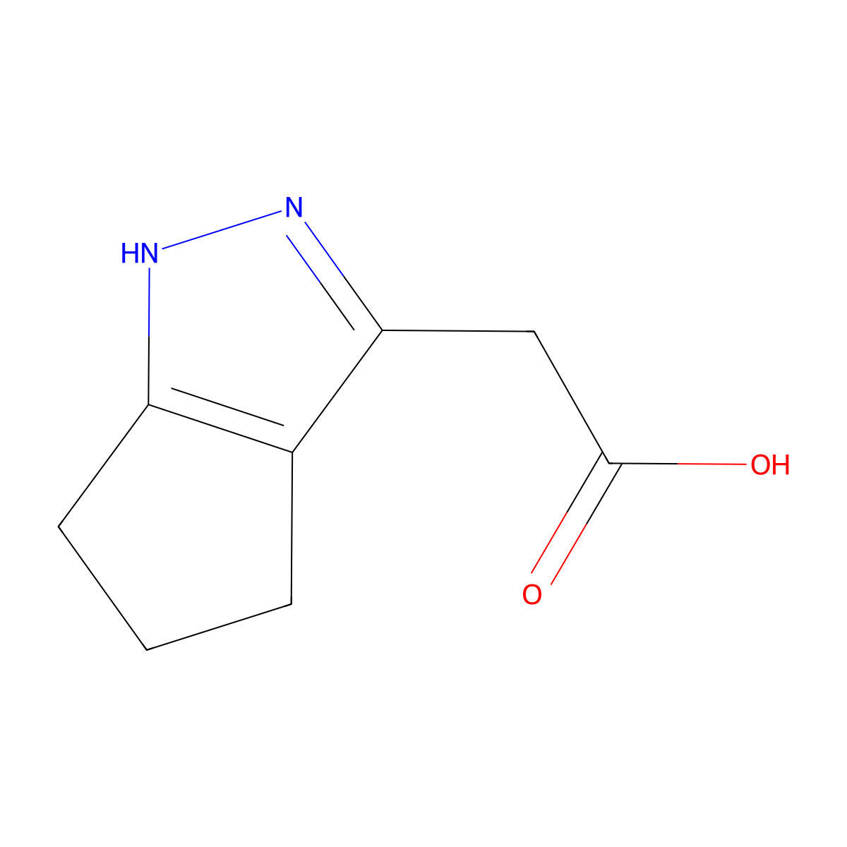 2-{1H,4H,5H,6H-cyclopenta[c]pyrazol-3-yl}acetic acid molecular structure, CAS 1558397-58-2