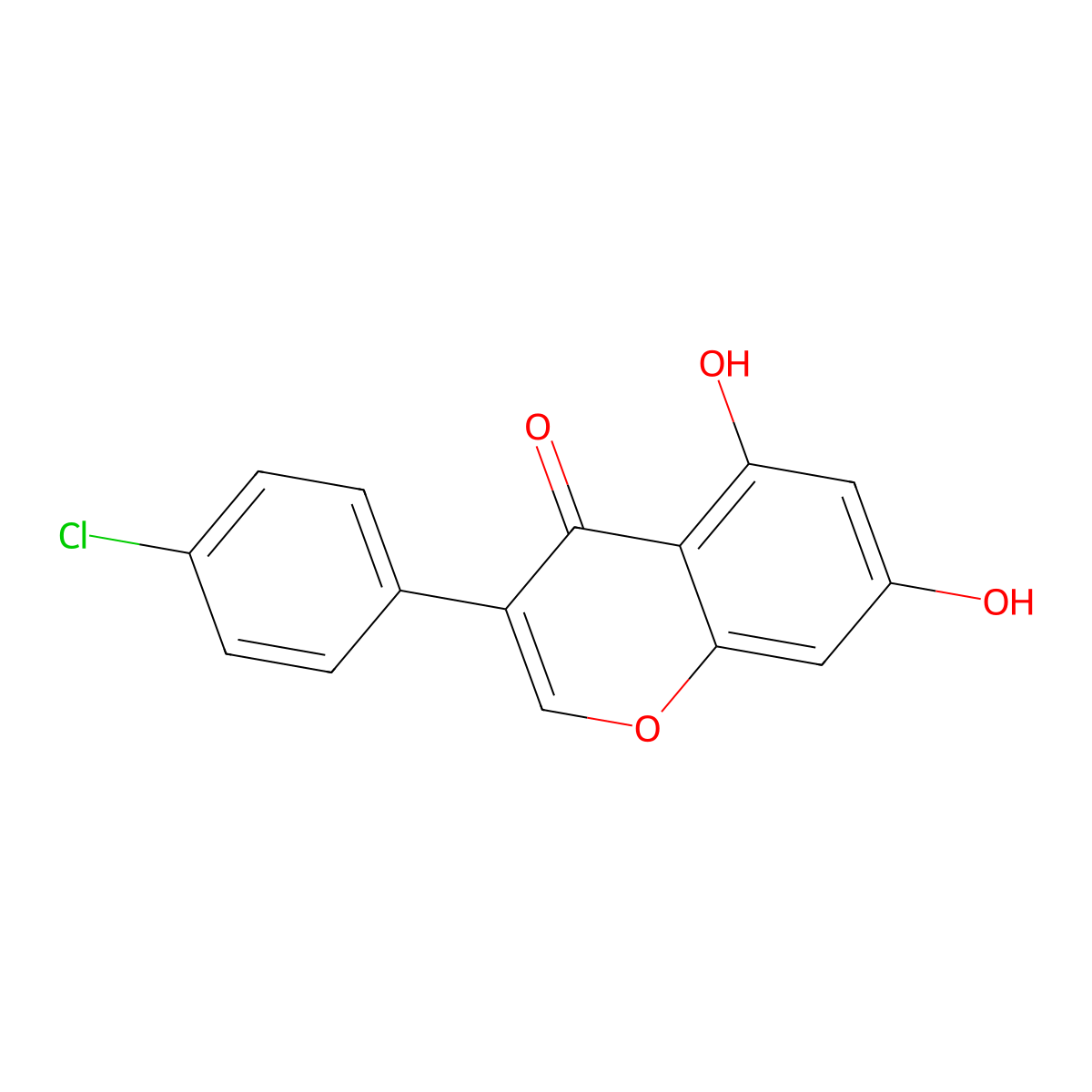 3-(4-chlorophenyl)-5,7-dihydroxy-4H-chromen-4-one molecular structure, CAS 15584-08-4