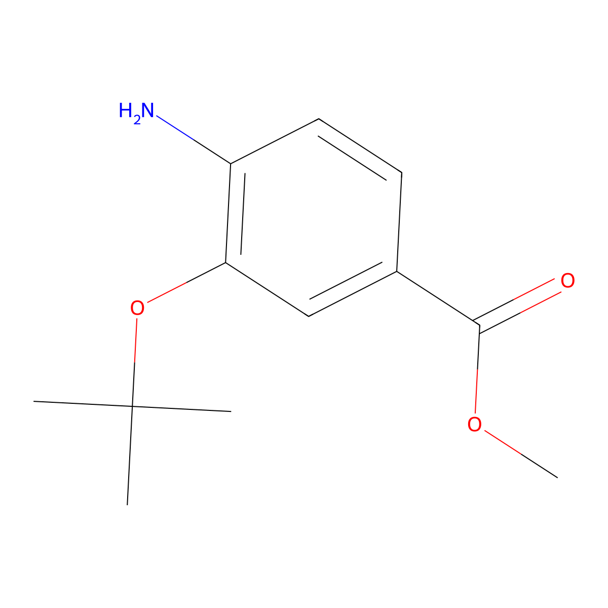 Methyl 4-amino-3-(tert-butoxy)benzoate molecular structure, CAS 1558426-55-3