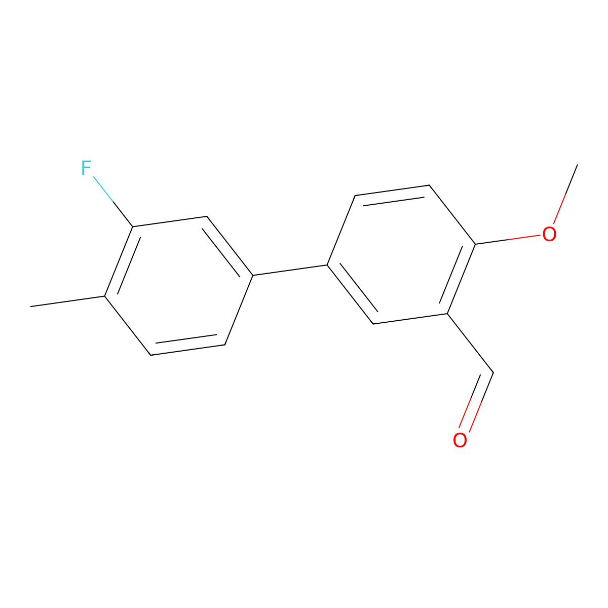 5-(3-Fluoro-4-methylphenyl)-2-methoxybenzaldehyde molecular structure, CAS 1558453-16-9