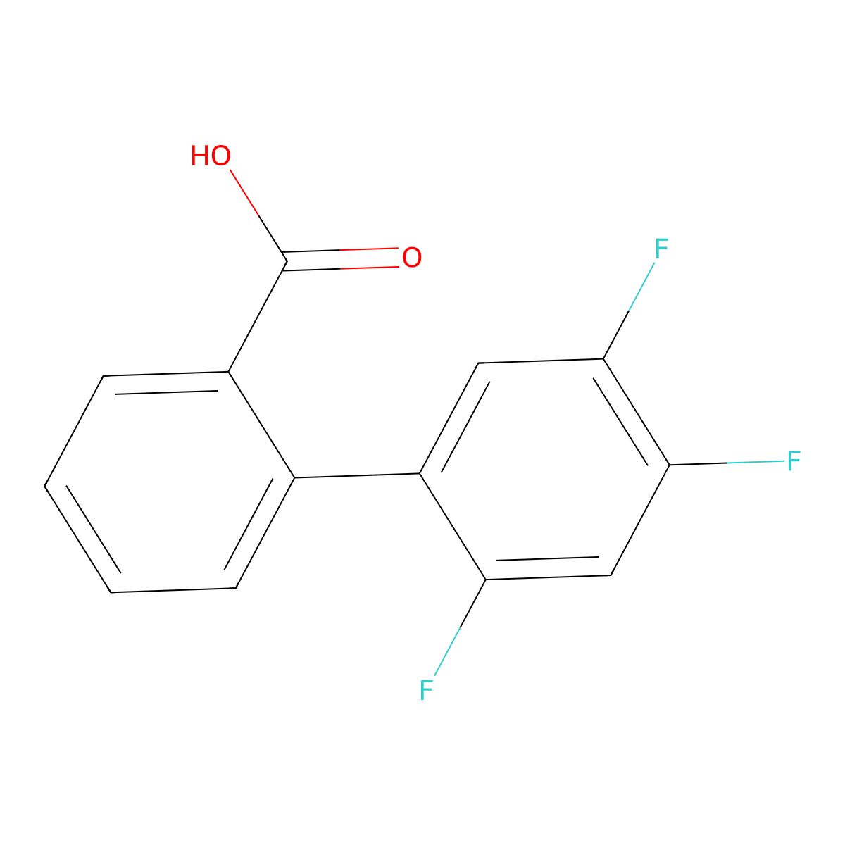 2',4',5'-Trifluoro-[1,1'-biphenyl]-2-carboxylic acid molecular structure, CAS 1558454-05-9