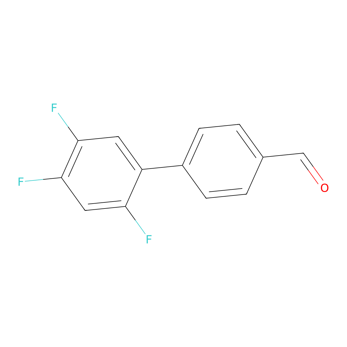 2',4',5'-Trifluoro-[1,1'-biphenyl]-4-carbaldehyde molecular structure, CAS 1558454-36-6