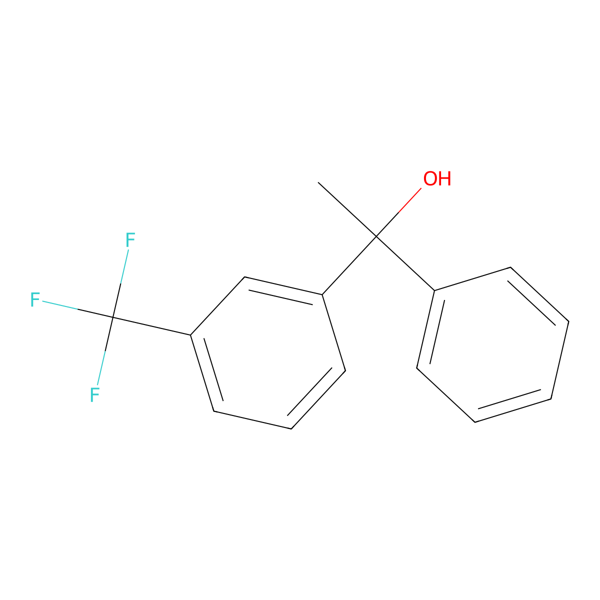 1-Phenyl-1-[3-(trifluoromethyl)phenyl]ethanol molecular structure, CAS 155848-03-6