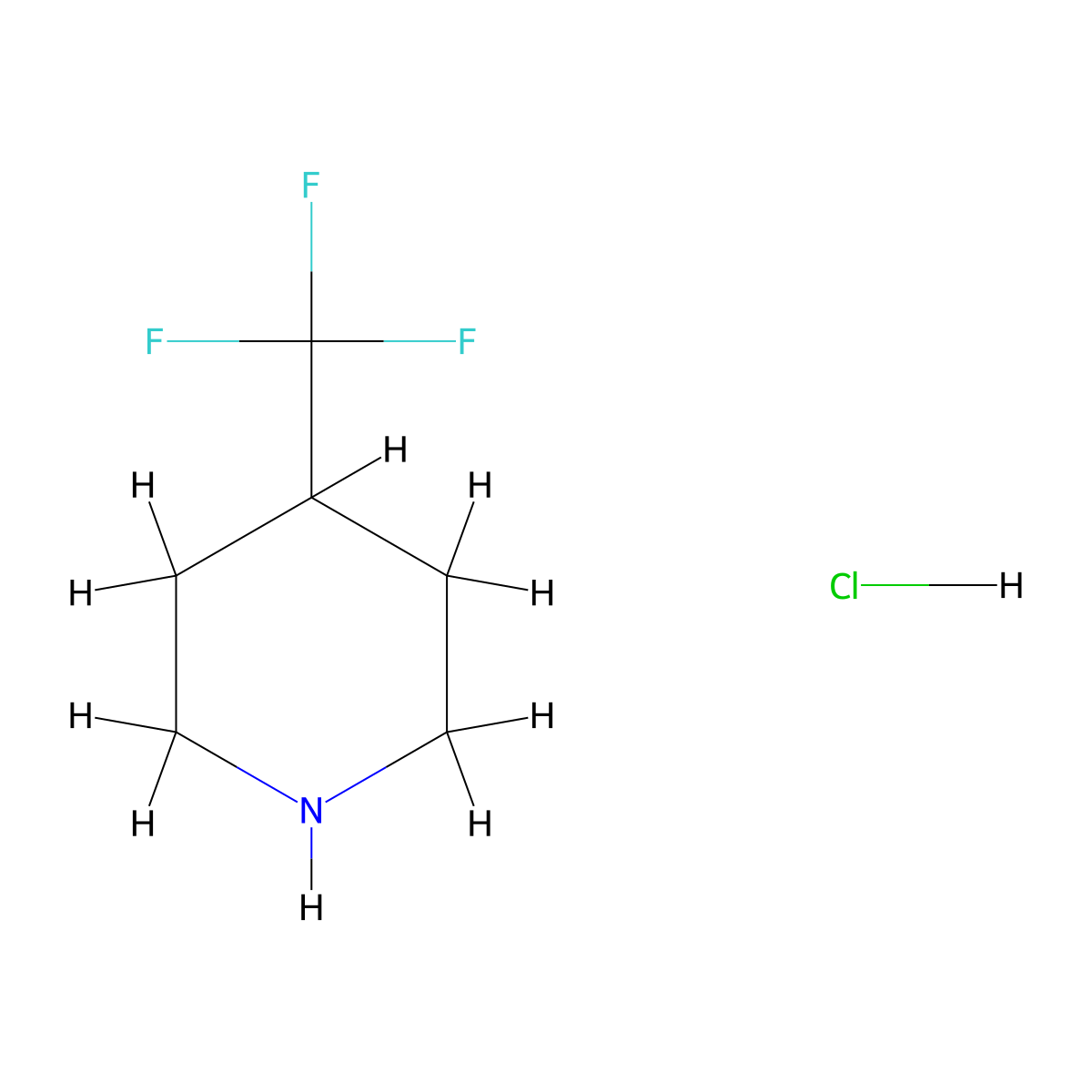 4-(Trifluoromethyl)piperidine hydrochloride molecular structure, CAS 155849-49-3