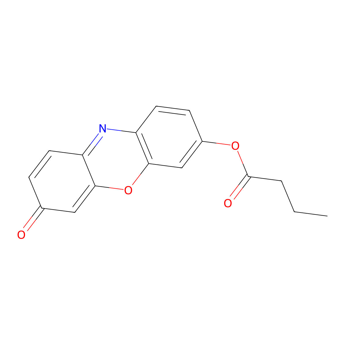 Resorufin butyrate molecular structure, CAS 15585-42-9