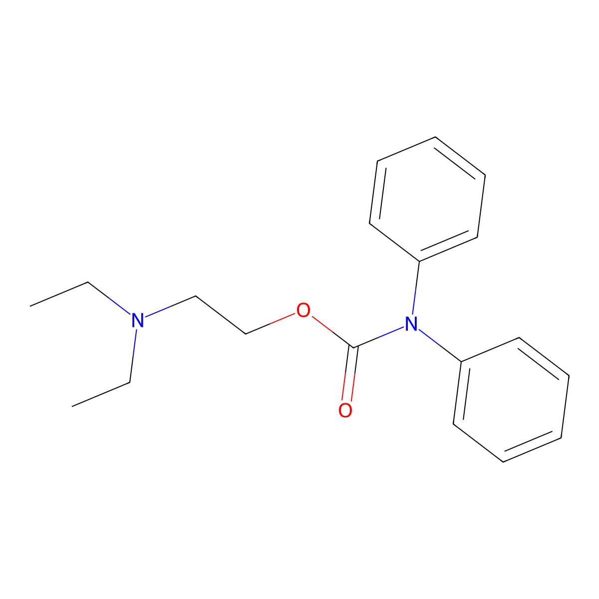 Carbamic acid, N,N-diphenyl-, 2-(diethylamino)ethyl ester molecular structure, CAS 15585-88-3