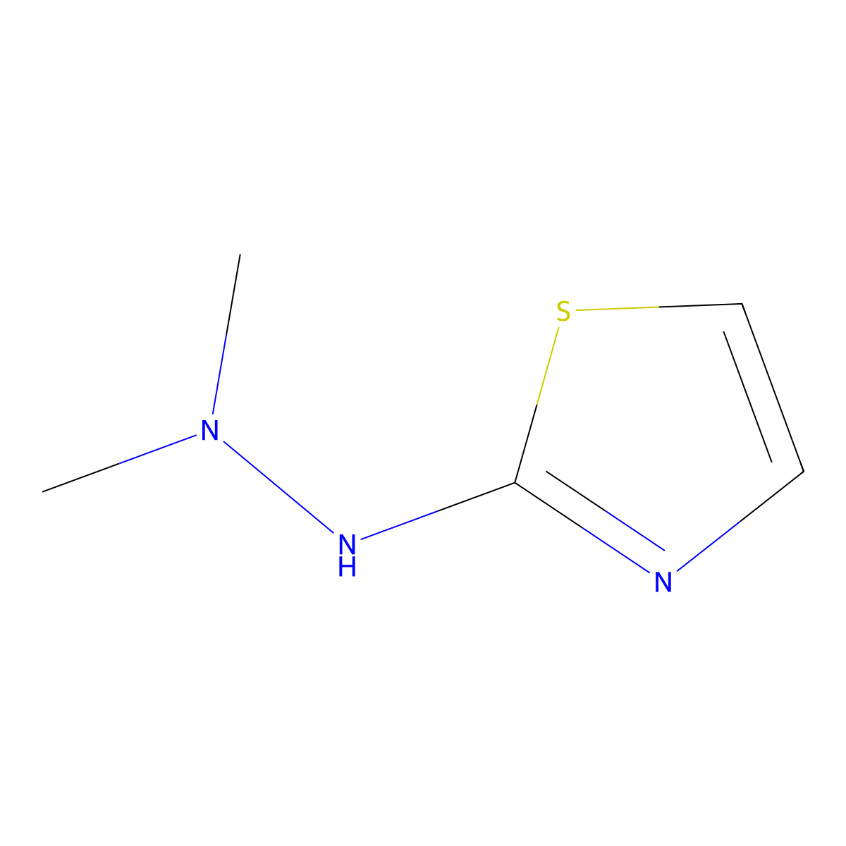 2-(2,2-Dimethylhydrazin-1-yl)-1,3-thiazole molecular structure, CAS 1558513-86-2