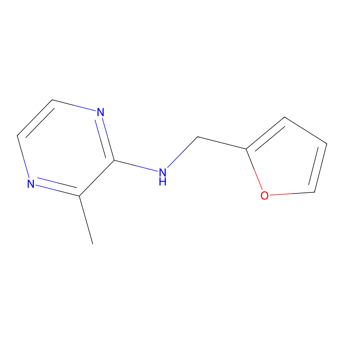 N-[(furan-2-yl)methyl]-3-methylpyrazin-2-amine molecular structure, CAS 1558516-54-3