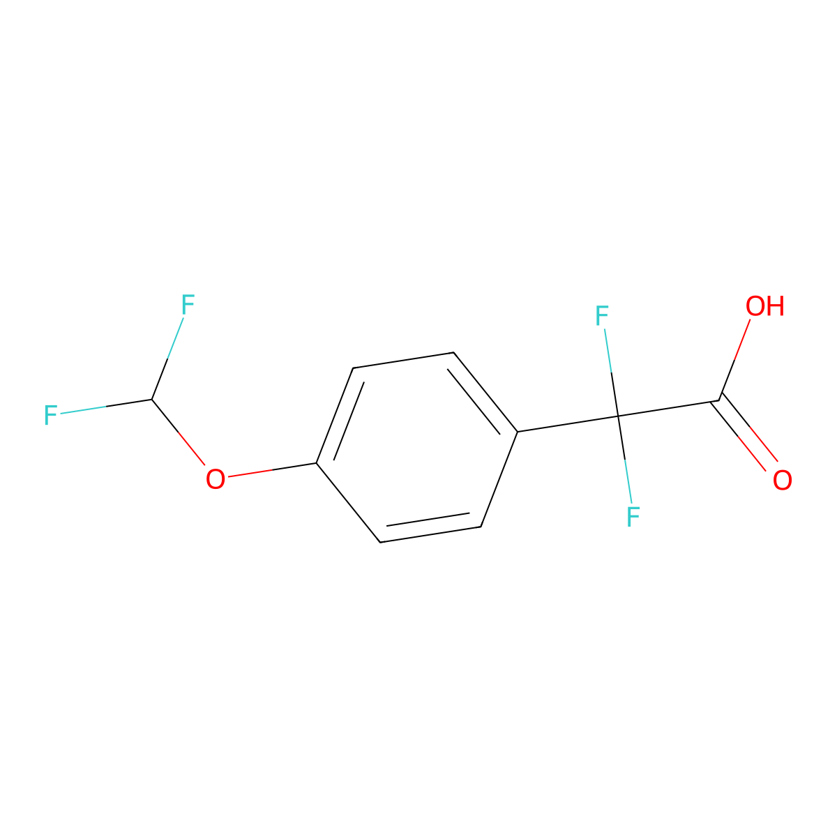 2-[4-(Difluoromethoxy)phenyl]-2,2-difluoroacetic acid molecular structure, CAS 1558519-14-4