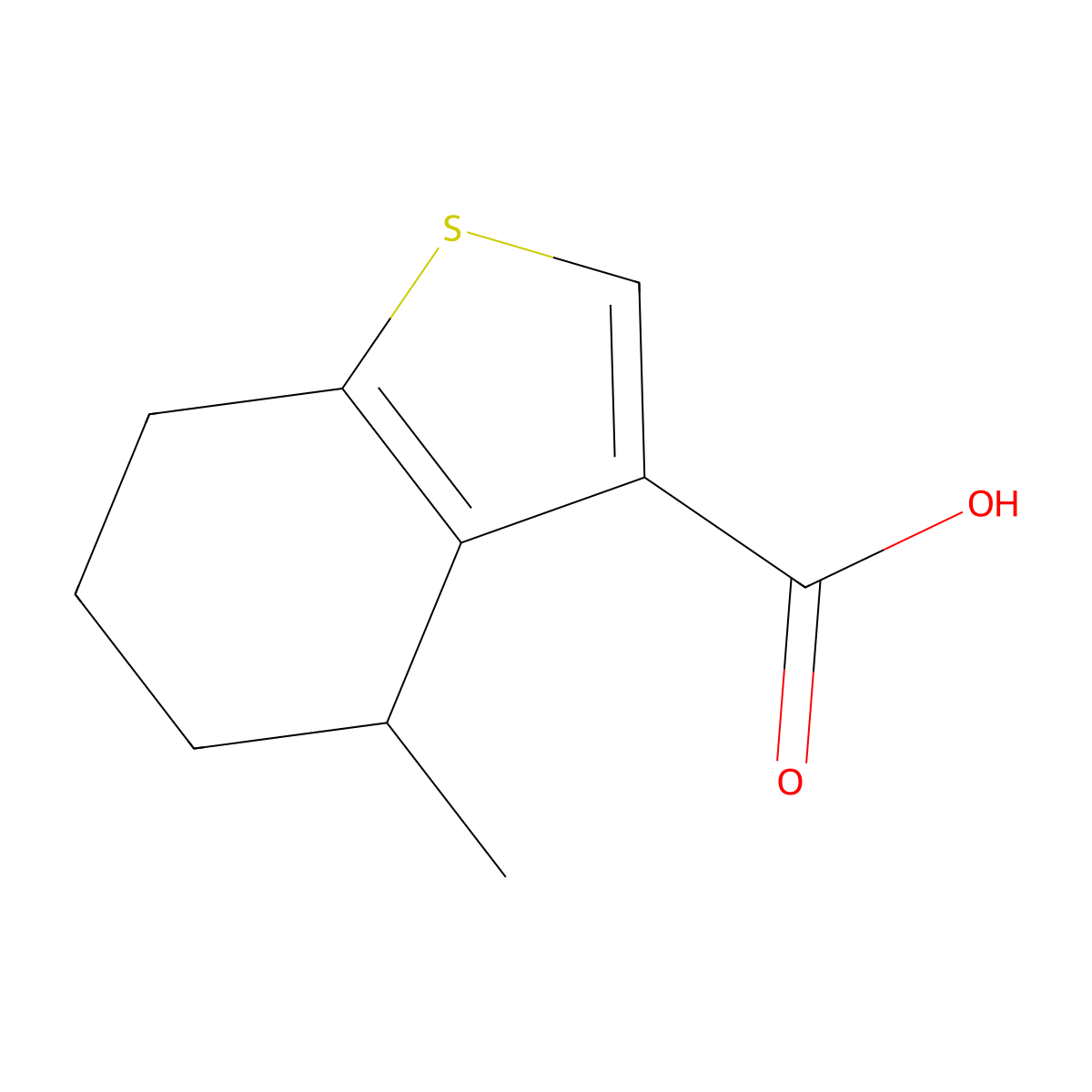 4-Methyl-4,5,6,7-tetrahydro-1-benzothiophene-3-carboxylic acid molecular structure, CAS 1558527-34-6
