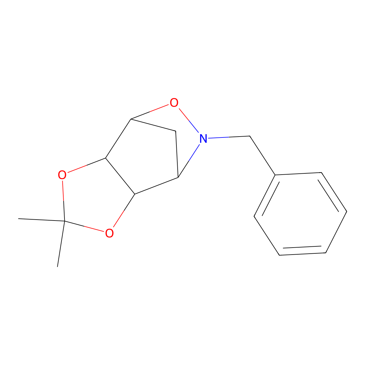 (3AS,4S,7R,7AS)-6-Benzyl-2,2-dimethyltetrahydro-4H-4,7-methano[1,3]dioxolo[4,5-D][1,2]oxazine molecular structure, CAS 155855-51-9