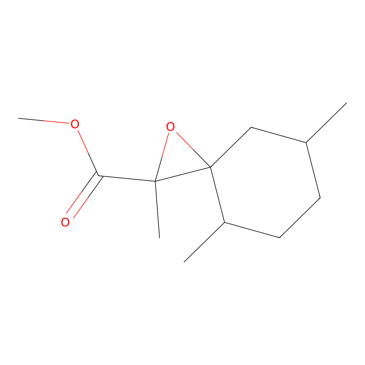 Methyl 2,4,7-trimethyl-1-oxaspiro[2.5]octane-2-carboxylate molecular structure, CAS 1558582-05-0