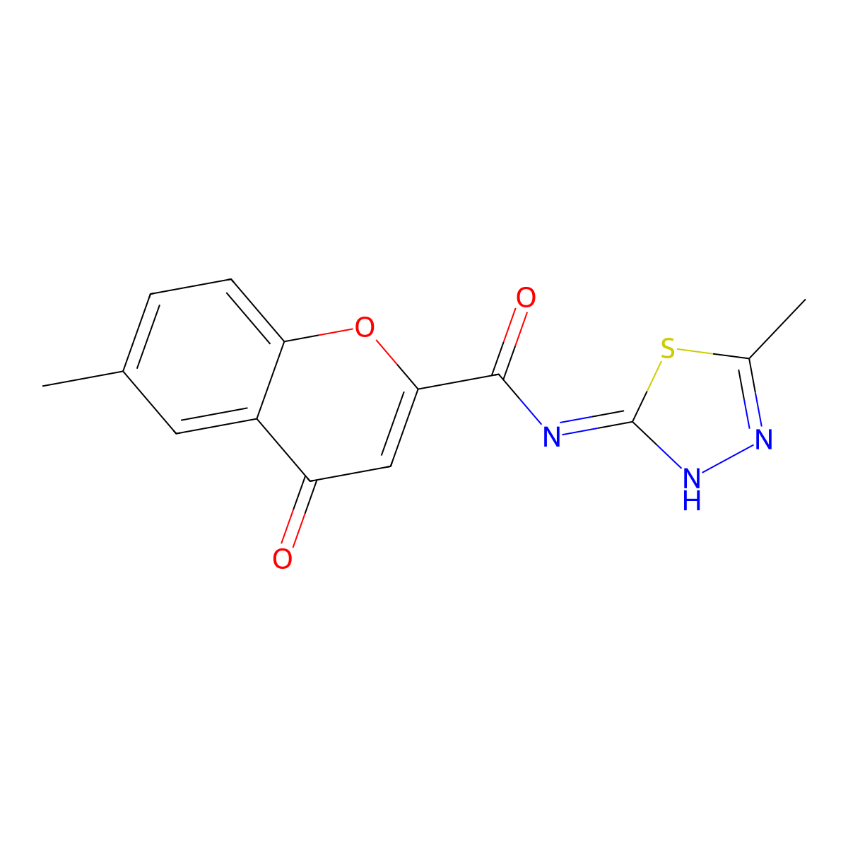 6-methyl-N-(5-methyl-1,3,4-thiadiazol-2-yl)-4-oxo-4H-chromene-2-carboxamide molecular structure, CAS 155860-20-1