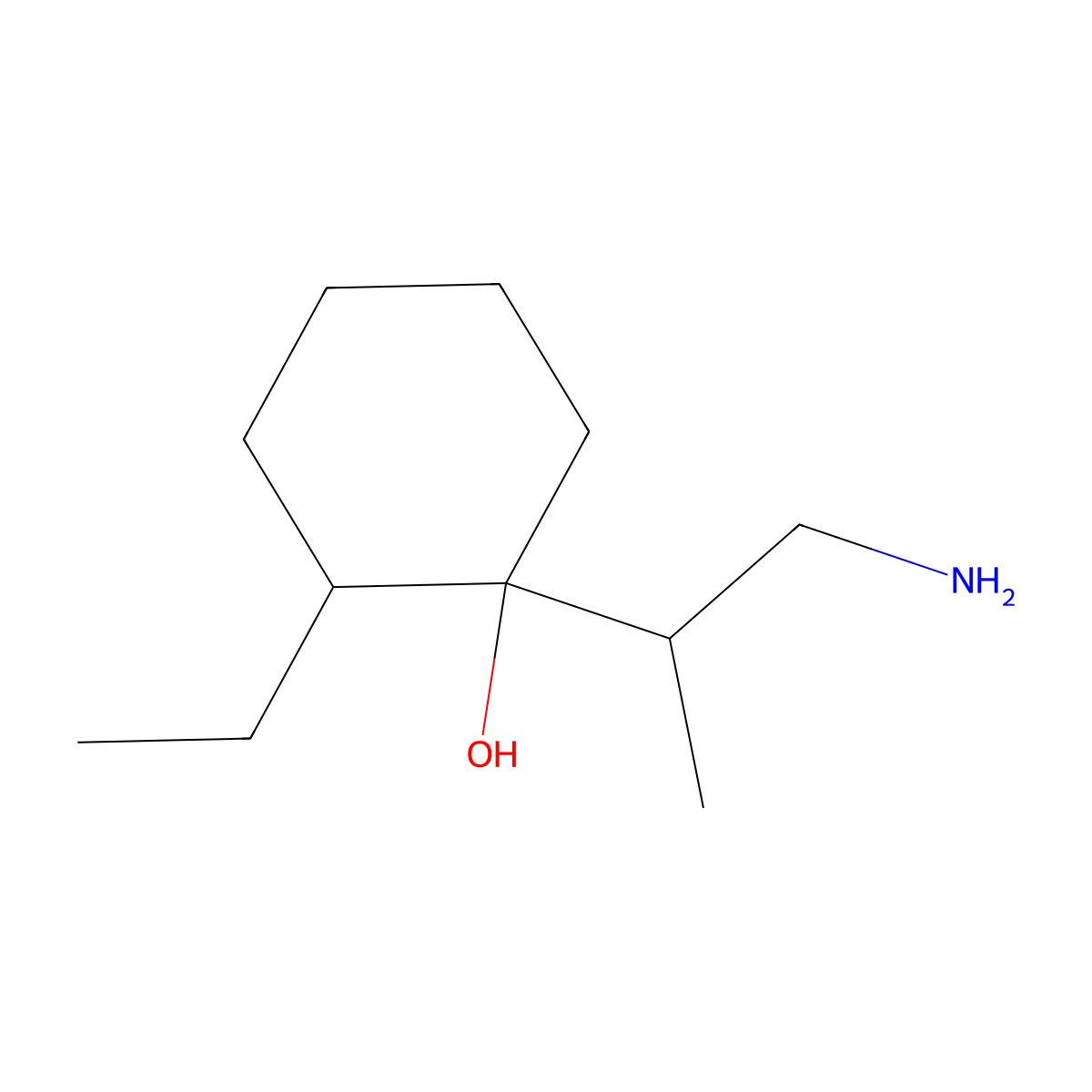 1-(1-Aminopropan-2-yl)-2-ethylcyclohexan-1-ol molecular structure, CAS 1558614-33-7